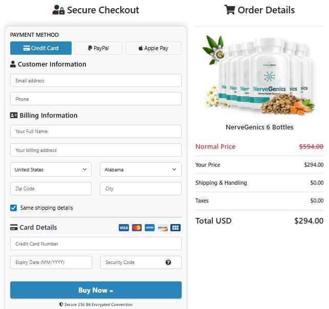 NerveGenics Order Page